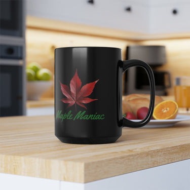 Maple Leaf Maple Maniac Black Mug 15oz - Maple Ridge Nursery